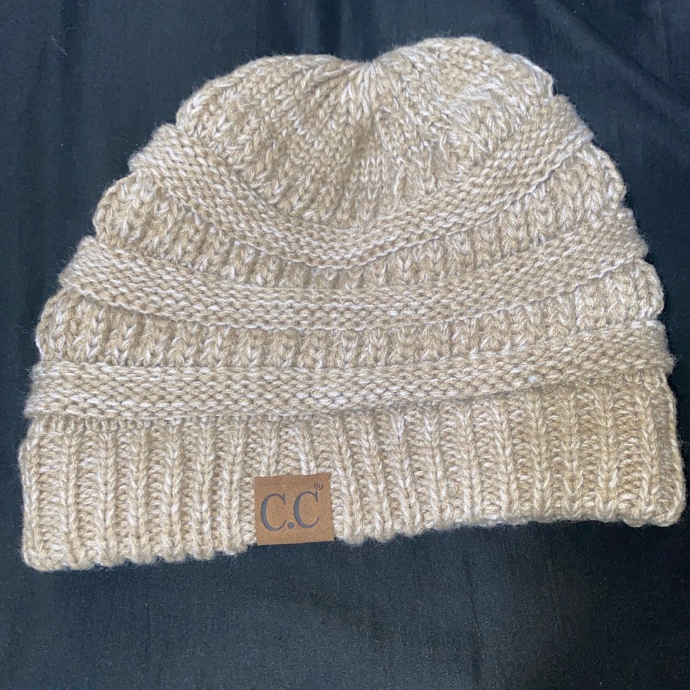 C.C Knitted Beanie Beige